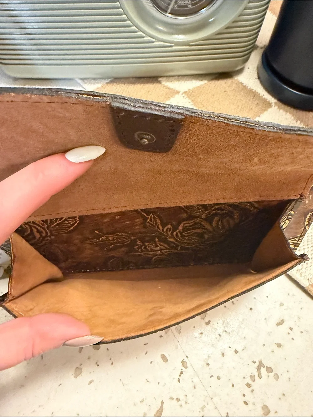 Patricia Nash Azario Tooled Leather Crossbody Clutch